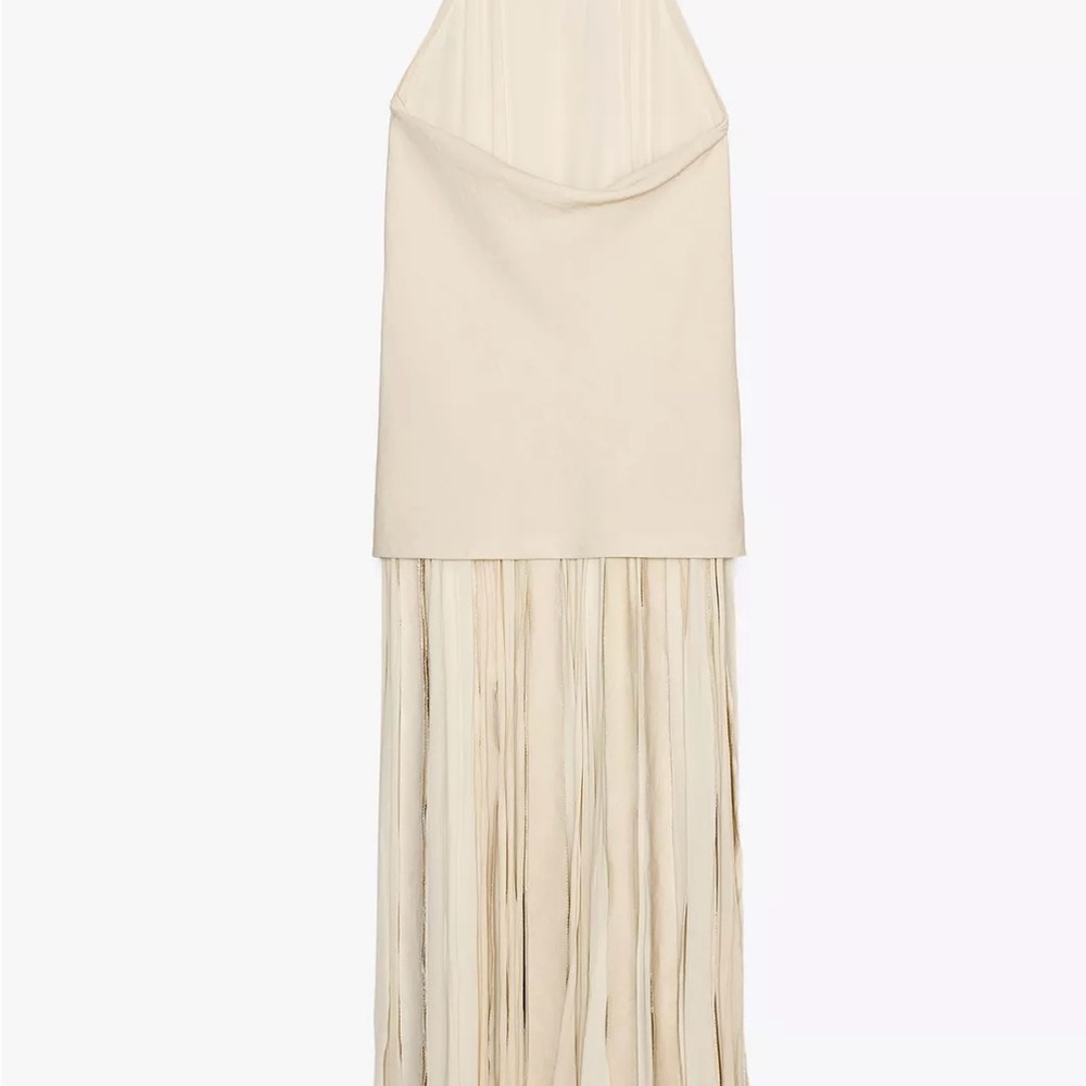 Zara Cream Halter Top with Fringe Maxi Skirt - Picture 5 of 8